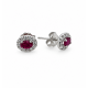 Pre Owned 18ct White Gold Ruby and Diamond Stud Earrings ZC57